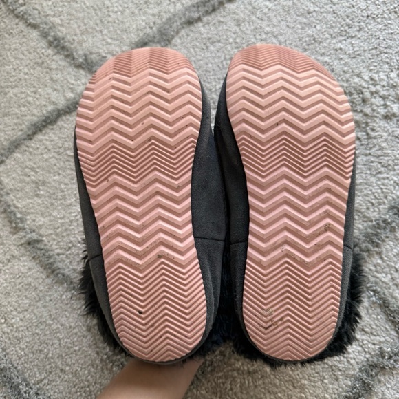 SOREL slippers GO COFFEE RUN gray leather faux fur slip on slides shoes 8 - Picture 9 of 12